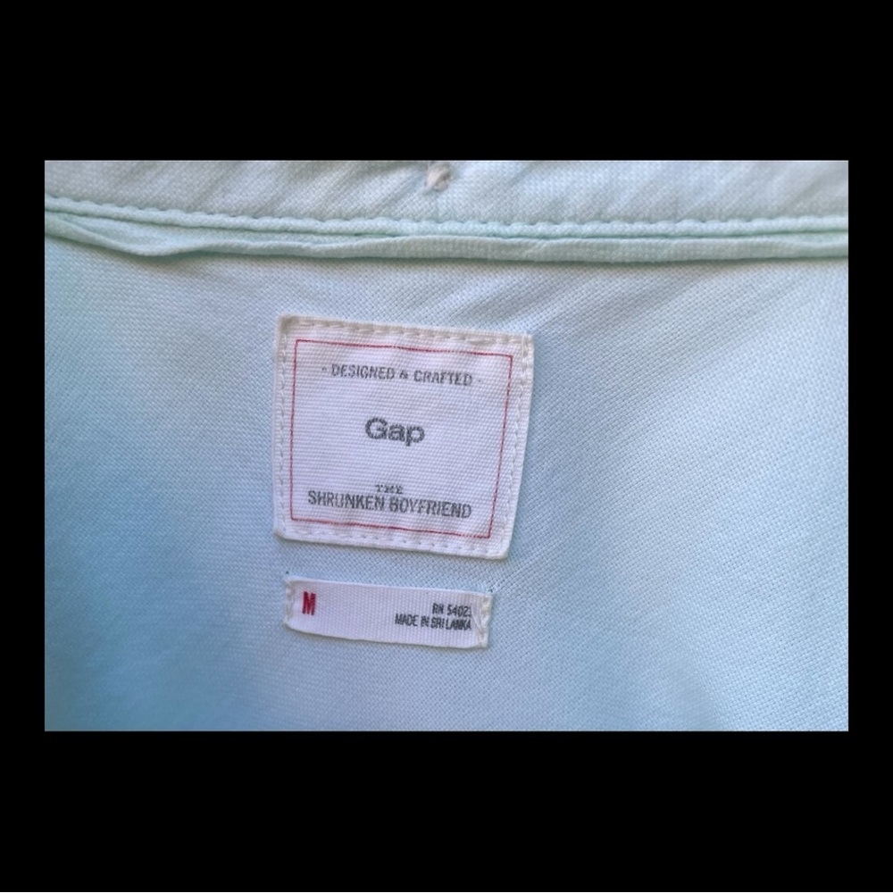 Gap Perfect Oxford Button Down Mint Green Shirt Size Med - Picture 4 of 11